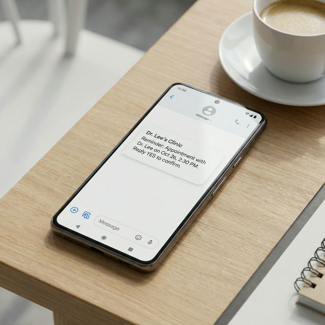 SMS reminder on smartphone